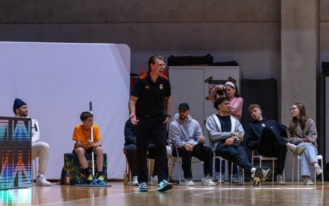 Florian Faab OrangeAcademy Ulm, Coach highly emotional on the sideline OrangeAcademy Ulm vs ETB Miners Essen , Basketball,Barmer Basketball 2 Bundesliga ProB, Play Offs Final, Season 2025 2026, 13 05 2026, OrangeAcademy Ulm vs ETB Miners Essen , Basketball,Barmer Basketball 2 Bundesliga ProB, Play Offs Final, Season 2025 2026, 13 05 2026 New Ulm Copyright: xEibner-Pressefoto DavidexDixGiovx EP_DGI