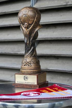 Thursday, 14 05 2026 Season 2025 2026 Final U17 Westfalenpokal at BVB Fußballpark Hohenbuschei, Dortmund, Germany BV Borussia Dortmund U17 VfL Bochum U17 The B Juniors Westfalenpokal and pennant