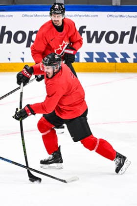 Canada national Ice hockey, Eishockey team training session at the 2026 IIHF Ice Hockey World Championship, WM, Weltmeisterschaft in Fribourg, Switzerland, on May 14, 2026. Pictured Sidney Crosby of Canada. (CTKxPhoto RadekxPetrasek) CTKPhotoP2026051405505  CTKPhotoP2026051405505