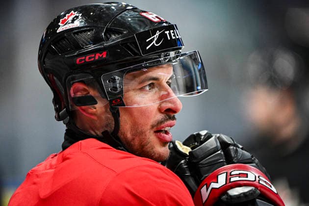 Canada national Ice hockey, Eishockey team training session at the 2026 IIHF Ice Hockey World Championship, WM, Weltmeisterschaft in Fribourg, Switzerland, on May 14, 2026. Pictured Sidney Crosby of Canada. (CTKxPhoto RadekxPetrasek) CTKPhotoP2026051405507  CTKPhotoP2026051405507