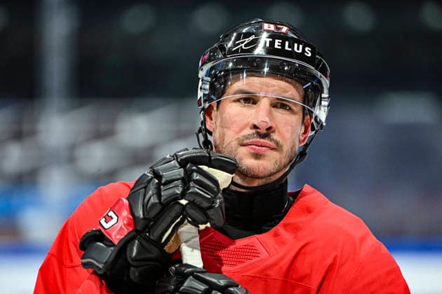 Canada national Ice hockey, Eishockey team training session at the 2026 IIHF Ice Hockey World Championship, WM, Weltmeisterschaft in Fribourg, Switzerland, on May 14, 2026. Pictured Sidney Crosby of Canada. (CTKxPhoto RadekxPetrasek) CTKPhotoP2026051405518  CTKPhotoP2026051405518