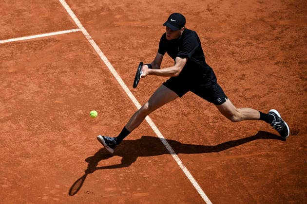 May 14, 2026, Rome, Italy: Jannik Sinner of Italy in action during his men s singles quarterfinals match against Andrey Rublev of Russia (not pictured) at the Italian Open tennis tournament in Rome, Italy, 14 May 2026. ANSA RICCARDO ANTIMIANI. Italian Open Tennis Tournament  - ZUMAa110 20260514_zaf_a110_017 Copyright: xRiccardoxAntimianix