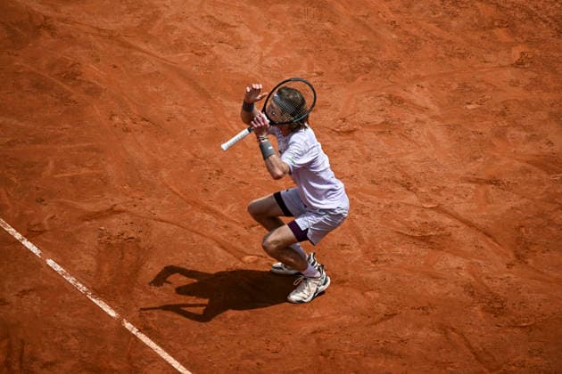 May 14, 2026, Rome, Italy: Jannik Sinner of Italy reacts during his men s singles quarterfinals match against Andrey Rublev of Russia (not pictured) at the Italian Open tennis tournament in Rome, Italy, 14 May 2026. ANSA RICCARDO ANTIMIANI. Italian Open Tennis Tournament  - ZUMAa110 20260514_zaf_a110_036 Copyright: xRiccardoxAntimianix