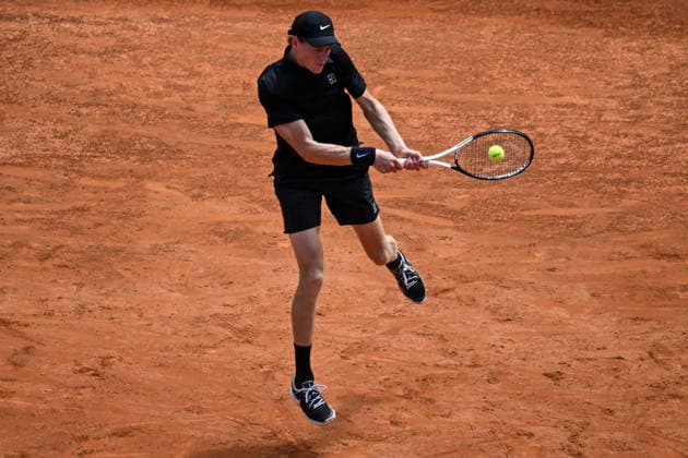 May 14, 2026, Rome, Italy: Jannik Sinner of Italy in action during his men s singles quarterfinals match against Andrey Rublev of Russia (not pictured) at the Italian Open tennis tournament in Rome, Italy, 14 May 2026. ANSA RICCARDO ANTIMIANI. Italian Open Tennis Tournament  - ZUMAa110 20260514_zaf_a110_043 Copyright: xRiccardoxAntimianix