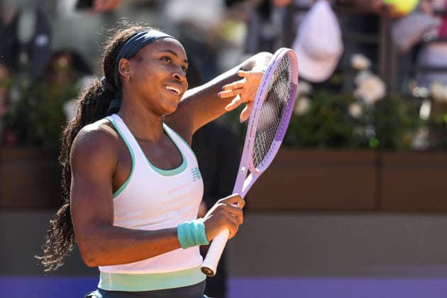 Coco Gauff of United States celebrates after the match against Sorana-Mihaela Cirstea of Romania at the Internazionali BNL d Italia 2026 tennis tournament at Foro Italico in Rome (Italy) on May, 14, 2026. AntoniettaxBaldassarre