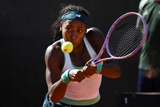 May 14, 2026, Rome, Italy: Coco Gauff of USA in action during her women s singles semifinals match against Sorana Cristea of Romania (not pictured) at the Italian Open tennis tournament in Rome, Italy, 14 May 2026. ANSA RICCARDO ANTIMIANI. Italian Open Tennis Tournament  - ZUMAa110 20260514_zaf_a110_052 Copyright: xRiccardoxAntimianix