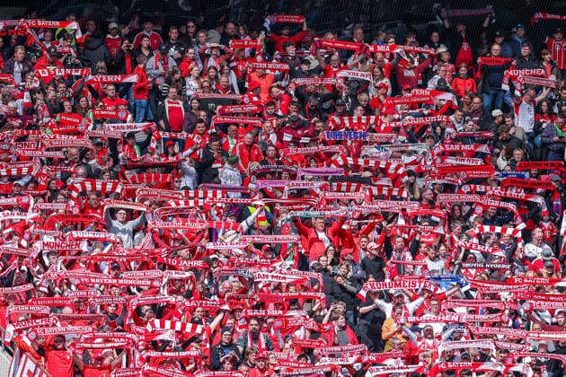 2026 05 14, xkwix, Football, Final DFB Cup Women, VfL Wolfsburg FC Bayern Munich, Season 2025 2026, Rhein Energie Stadium in Cologne The block of Bayern Munich supporters DFB regulations prohibit any use of photographs as image sequences and or quasi video Photo xKamilxWilkowskixPressefotoKochx Nordrhein Westfalen Germany