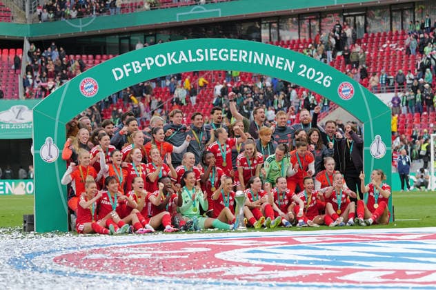 14 05 2026, xovx, Football, Women DFB Cup Final, VfL Wolfsburg FC Bayern Munich German Cup Winner 2025 2026 the team of FC Bayern Munich Cologne Rhein Energie Stadium North Rhine Westphalia Germany EN