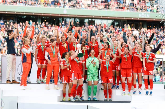 DFB Cup 46 Womens Final, VfL Wolfsburg FC Bayern Munich, 14 05 2026 FC Bayern Cup Winners DFB Cup 46 Womens Final, VfL Wolfsburg FC Bayern Munich Cologne, RheinEnergieSTADION 14 05 2025 Copyright: xBEAUTIFULxSPORTS Freisenx
