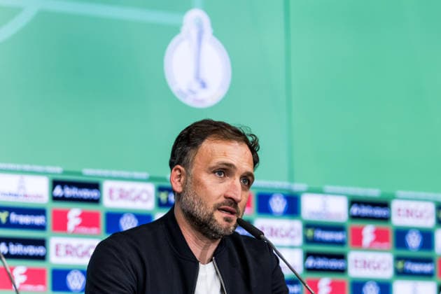 DFB Pokal 46 Womens Final, VfL Wolfsburg FC Bayern Munich, 14 05 2026 Jose Barcala FC Bayern Munich, coach during the press conference DFB Pokal 46 Womens Final, VfL Wolfsburg FC Bayern Munich, Cologne, RheinEnergieSTADION on 14 05 2026 Copyright: xBEAUTIFULxSPORTS Wunderlx