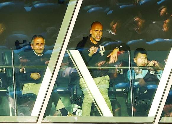 Manchester City manager Pep Guardiola attends the game Manchester City U18 v Manchester United, ManU U18, FA Youth Cup Final, Football, Joie Stadium, Manchester , UK - 14 May 2026Manchester Joie Stadium United Kingdom EDITORIAL USE ONLY No use with unauthorised audio, video, data, fixture lists, club league logos or live services. Online in-match use limited to 120 images, no video emulation. No use in betting, games or single club league player publications.  Copyright: xMattxWest Shutterstockx 16871363z