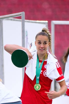 COLOGNE, GERMANY - 14 MAY, 2026: Giulia Gwinn - The DFB-Pokal Frauen (Germany Women Cup) match Vfl Wolfsburg vs FC Bayern Munich at Rhein Energie Stadion  Copyright: xx
