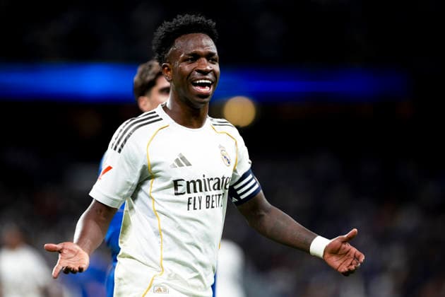 LA LIGA EA Sports - Real Madrid vs Oviedo MADRID, SPAIN - May 14:Vinicius Jr of Real Madrid reacts to a missed opportunity during the La Liga 2025 26 match between Real Madrid and Oviedo at Santiago Bernabeu Stadium. (Photo by Guillermo Martinez) Madrid Santiago Bernabeu Stadium Spain Copyright: xGuillermoxMartinezx