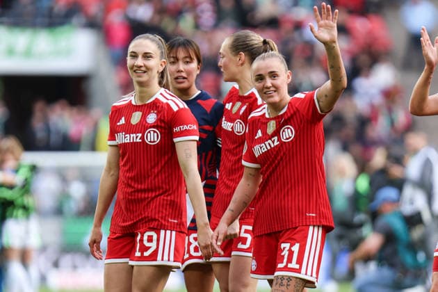 DFB Cup 46 Womens Final, VfL Wolfsburg FC Bayern Munich, 14 05 2026 Katharina Naschenweng FC Bayern Munich, 19 Georgia Stanway FC Bayern Munich, 31 DFB Cup 46 Womens Final, VfL Wolfsburg FC Bayern Munich Cologne, RheinEnergieSTADION 14 05 2025 Copyright: xBEAUTIFULxSPORTS Freisenx