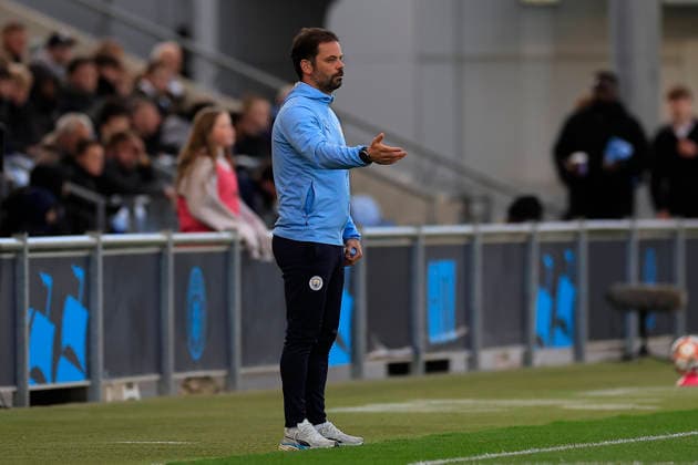 U18 Manchester City v U18 Manchester United, ManU FA Youth Cup Oliver Reiss the Manchester City Youth manager during the FA Youth Cup Final match between U18 Manchester City and U18 Manchester United at the Joie Stadium, Manchester, UK on 14 May 2026. Manchester Joie Stadium Gt Manchester UK Editorial use only DataCo restrictions apply See www.football-dataco.com , Copyright: xConorxMolloyx PSI-24255-0063