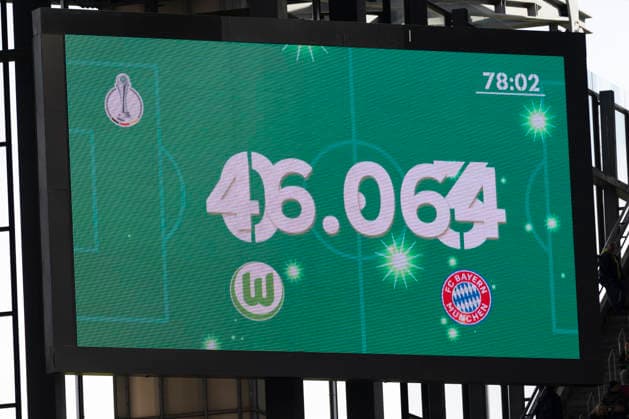 With 46 064 spectators a new spectator record at the DFB Cup Final DFB Pokal der Frauen Finale 2026, VfL Wolfsburg WOB FC Bayern Muenchen M , final score 0 4, on 14 05 2026 in Koeln Germany DFB regulations prohibit any use of photographs as image sequences and or quasi video Â