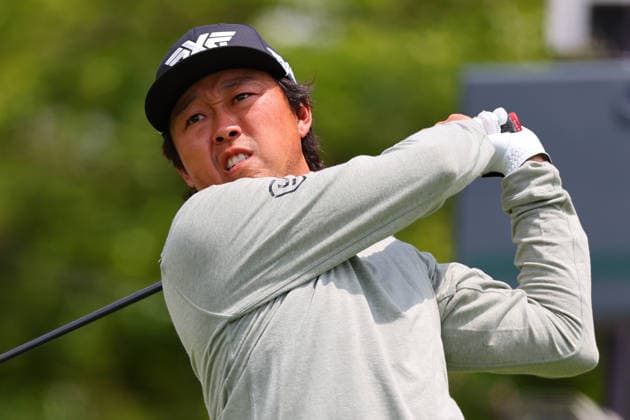 NEWTON SQUARE, PA - MAY 14: David Lipsky of the United States tees off at the tenth tee during round 1 of the 2026 PGA, Golf Herren Championship on May 14, 2026 at Aronimink Golf Club in Newtown Square, Pennsylvania. (Photo by Rich Graessle Icon Sportswire) GOLF: MAY 14 PGA PGA Championship EDITORIAL USE ONLY Icon260514254621