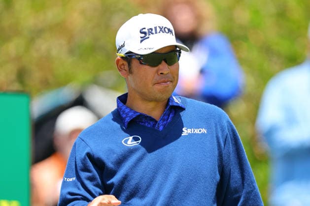 NEWTON SQUARE, PA - MAY 14: Hideki Matsuyama of Japan tees off at the first tee during round 1 of the 2026 PGA, Golf Herren Championship on May 14, 2026 at Aronimink Golf Club in Newtown Square, Pennsylvania. (Photo by Rich Graessle Icon Sportswire) GOLF: MAY 14 PGA PGA Championship EDITORIAL USE ONLY Icon260514255141