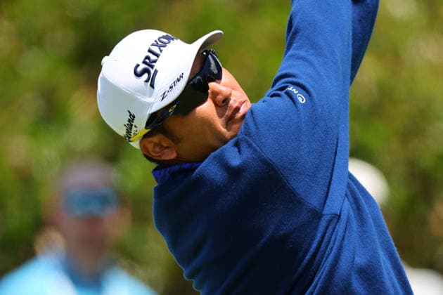 NEWTON SQUARE, PA - MAY 14: Hideki Matsuyama of Japan tees off at the first tee during round 1 of the 2026 PGA, Golf Herren Championship on May 14, 2026 at Aronimink Golf Club in Newtown Square, Pennsylvania. (Photo by Rich Graessle Icon Sportswire) GOLF: MAY 14 PGA PGA Championship EDITORIAL USE ONLY Icon260514255161
