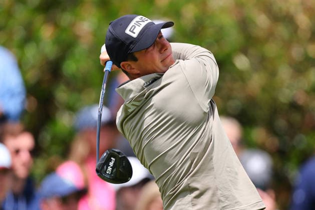 NEWTON SQUARE, PA - MAY 14: Viktor Hovland of Norway tees off at the first tee during round 1 of the 2026 PGA, Golf Herren Championship on May 14, 2026 at Aronimink Golf Club in Newtown Square, Pennsylvania. (Photo by Rich Graessle Icon Sportswire) GOLF: MAY 14 PGA PGA Championship EDITORIAL USE ONLY Icon260514255401