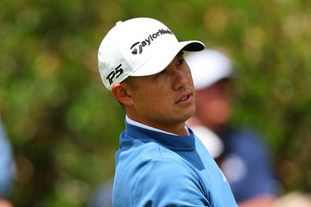 NEWTON SQUARE, PA - MAY 14: Collin Morikawa of the United States tees off at the first tee during round 1 of the 2026 PGA, Golf Herren Championship on May 14, 2026 at Aronimink Golf Club in Newtown Square, Pennsylvania. (Photo by Rich Graessle Icon Sportswire) GOLF: MAY 14 PGA PGA Championship EDITORIAL USE ONLY Icon260514255451