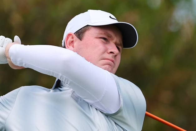 NEWTON SQUARE, PA - MAY 14: Robert Macintyre of Scotland tees off at the first tee during round 1 of the 2026 PGA, Golf Herren Championship on May 14, 2026 at Aronimink Golf Club in Newtown Square, Pennsylvania. (Photo by Rich Graessle Icon Sportswire) GOLF: MAY 14 PGA PGA Championship EDITORIAL USE ONLY Icon260514255581