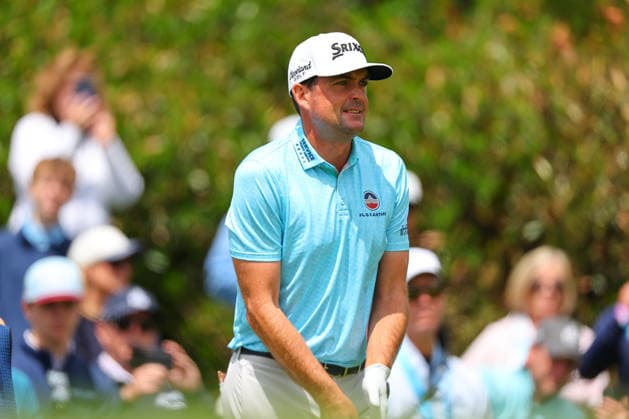 NEWTON SQUARE, PA - MAY 14: Keegan Bradley of the United States tees off at the first tee during round 1 of the 2026 PGA, Golf Herren Championship on May 14, 2026 at Aronimink Golf Club in Newtown Square, Pennsylvania. (Photo by Rich Graessle Icon Sportswire) GOLF: MAY 14 PGA PGA Championship EDITORIAL USE ONLY Icon260514255681