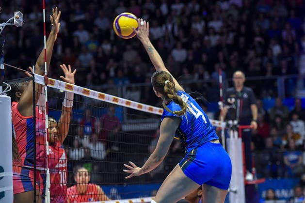 IPA84703368 - Biella, Italy May 14, 2026, Biella Forum BPER Test Match of the women s national volleyball team between Italy and France at Biella Forum Alice Tanase (4)ITA in action during Test Match of the women s national volleyball team between Italy and France at Biella Forum  Copyright: xTonelloxAbozzi IPAxSportx xx 84703368
