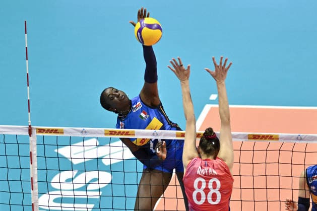IPA84703381 - Biella, Italy May 14, 2026, Biella Forum BPER Test Match of the women s national volleyball team between Italy and France at Biella Forum Diop Binto (27)ITA in action during Test Match of the women s national volleyball team between Italy and France at Biella Forum  Copyright: xTonelloxAbozzi IPAxSportx xx 84703381