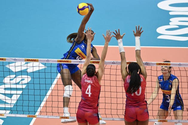 VOLLEY - Amichevole - BPER Test Match - Italy Women vs France Women Photo by IPA ABACAPRESS.COM84703405 - Biella, Italy 14 May 2026, Biella Forum BPER Test Match of the women s national volleyball team between Italy and France at Biella Forum Merit C. Adigwe (15)ITA in action during Test Match of the women s national volleyball team between Italy and France at Biella Forum Biella Italy  Copyright: xIPAxSport ABACAx