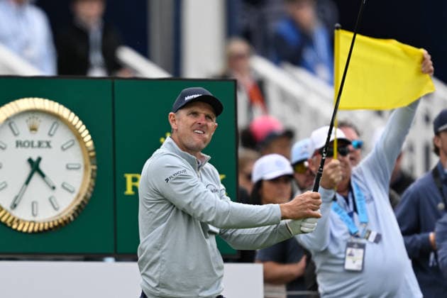NEWTON SQUARE, PA - MAY 14: Justin Rose of England reacts during round one of the 2026 PGA, Golf Herren Championship on May 14th, 2026 at Aronimink Golf Club in Newtown Square, PA.(Photo by Terence Lewis Icon Sportswire) GOLF: MAY 14 PGA PGA Championship EDITORIAL USE ONLY Icon260514078