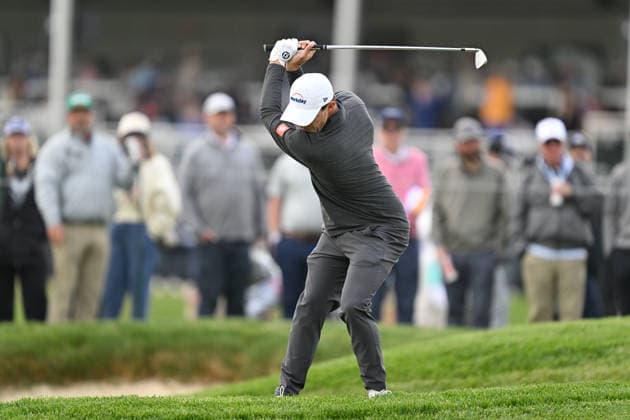 NEWTON SQUARE, PA - MAY 14: Matt Fitzpatrick of England hits the ball during round one of the 2026 PGA, Golf Herren Championship on May 14th, 2026 at Aronimink Golf Club in Newtown Square, PA.(Photo by Terence Lewis Icon Sportswire) GOLF: MAY 14 PGA PGA Championship EDITORIAL USE ONLY Icon260514080