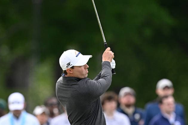 NEWTON SQUARE, PA - MAY 14: Matt Fitzpatrick of England hits the ball during round one of the 2026 PGA, Golf Herren Championship on May 14th, 2026 at Aronimink Golf Club in Newtown Square, PA.(Photo by Terence Lewis Icon Sportswire) GOLF: MAY 14 PGA PGA Championship EDITORIAL USE ONLY Icon260514087