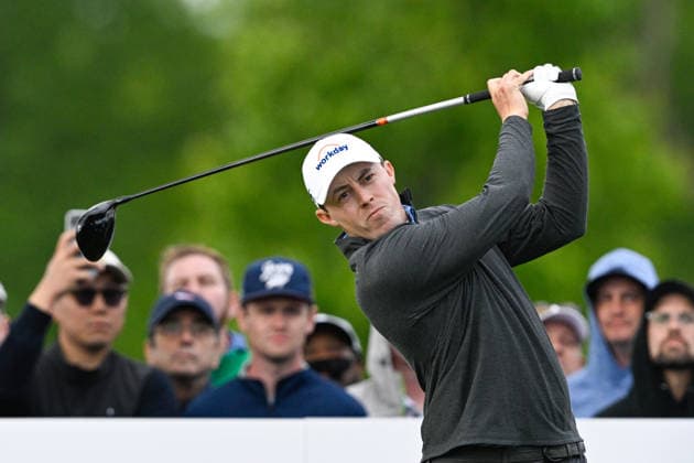NEWTON SQUARE, PA - MAY 14: Matt Fitzpatrick of England hits the ball during round one of the 2026 PGA, Golf Herren Championship on May 14th, 2026 at Aronimink Golf Club in Newtown Square, PA.(Photo by Terence Lewis Icon Sportswire) GOLF: MAY 14 PGA PGA Championship EDITORIAL USE ONLY Icon260514115