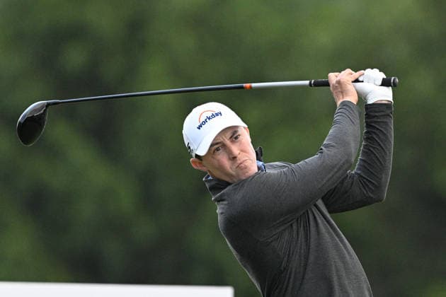 NEWTON SQUARE, PA - MAY 14: Matt Fitzpatrick of England hits the ball during round one of the 2026 PGA, Golf Herren Championship on May 14th, 2026 at Aronimink Golf Club in Newtown Square, PA.(Photo by Terence Lewis Icon Sportswire) GOLF: MAY 14 PGA PGA Championship EDITORIAL USE ONLY Icon260514130