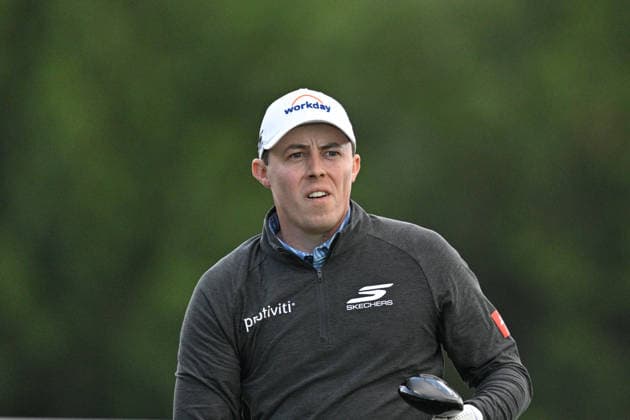NEWTON SQUARE, PA - MAY 14: Matt Fitzpatrick of England reacts during round one of the 2026 PGA, Golf Herren Championship on May 14th, 2026 at Aronimink Golf Club in Newtown Square, PA.(Photo by Terence Lewis Icon Sportswire) GOLF: MAY 14 PGA PGA Championship EDITORIAL USE ONLY Icon260514131