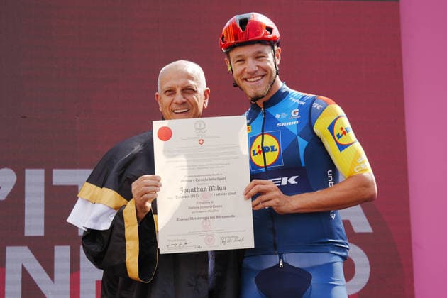 Italy™s Jonathan Milan of Lidl-Trek during Stage 7 of the Giro d™Italia from Formia to Blockhaus, Italy. Friday May 15, 2026.  Copyright: xMassimoxPaolonex xLaPressex