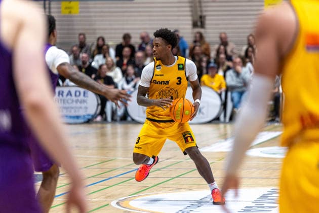 Charles Tyorne Harris Jr Bozic Estriche Knights Kirchheim, 03 GER, Bozic Estriche Knights Kirchheim vs BG Goettingen, BARMER 2 Basketball Bundesliga, Playoffs Game 4, Season 2025 2026, 14 05 2026 GER, Bozic Estriche Knights Kirchheim vs BG Goettingen, BARMER 2 Basketball Bundesliga, Playoffs Game 4, Season 2025 2026, 14 05 2026 Goeppingen Copyright: xEibner-Pressefoto NinaxSanderx EP_NSR