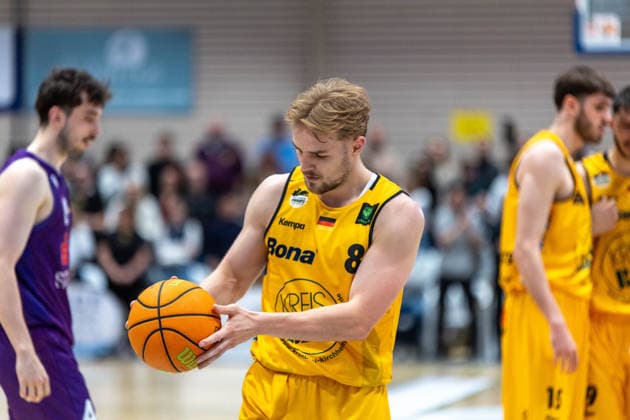 Lucas Mayer Bozic Estriche Knights Kirchheim, 08 GER, Bozic Estriche Knights Kirchheim vs BG Goettingen, BARMER 2 Basketball Bundesliga, Playoffs Game 4, Season 2025 2026, 14 05 2026 GER, Bozic Estriche Knights Kirchheim vs BG Goettingen, BARMER 2 Basketball Bundesliga, Playoffs Game 4, Season 2025 2026, 14 05 2026 Goeppingen Copyright: xEibner-Pressefoto NinaxSanderx EP_NSR