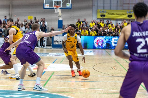 Robin Lodders BG Goettingen, 11 Charles Tyorne Harris Jr Bozic Estriche Knights Kirchheim, 03 GER, Bozic Estriche Knights Kirchheim vs BG Goettingen, BARMER 2 Basketball Bundesliga, Playoffs Game 4, Season 2025 2026, 14 05 2026 GER, Bozic Estriche Knights Kirchheim vs BG Goettingen, BARMER 2 Basketball Bundesliga, Playoffs Game 4, Season 2025 2026, 14 05 2026 Goeppingen Copyright: xEibner-Pressefoto NinaxSanderx EP_NSR