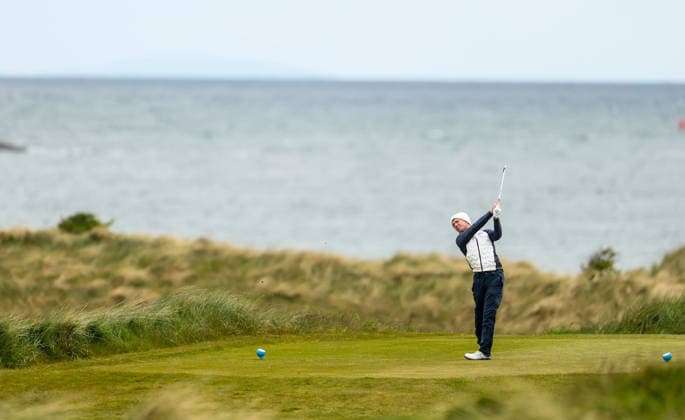 REPRO FREE *PRESS RELEASE NO REPRODUCTION FEE* EDITORIAL USE ONLY North of Ireland Men s Amateur Open, Royal Portrush Golf Club, Portrush 15 5 2026 Ryan Griffin tees off on the 16th Ryan Griffin tees off on the 16th 15 5 2026  Copyright: x INPHO NickxElliottx AC017911