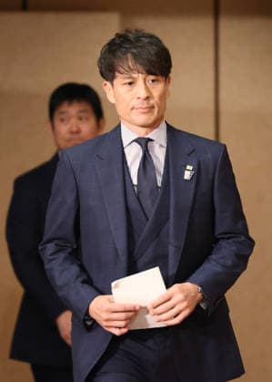 May 15, 2026, Tokyo, Japan - Japan Football Association (JFA) president Tsuneyasu Miyamoto arrives at a press conference, PK, Pressekonferenz in Tokyo as Japan s football national team, Nationalteam head coach Hajime Moriyasu announces his 26-member World Cup squad on Friday, May 15, 2026. FIFA World Cup, WM, Weltmeisterschaft, Fussball 2026 will be held from June 11 through July 19 in Canada, Mexico and the United States. (photo by Yoshio Tsunoda AFLO) Noxthirdxpartyxsales aflo_330475197