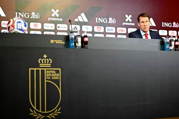 Belgian National Football Team Media Activities 15 05 2026 TUBIZE, BELGIUM - MAY 15 : Garcia Rudi head coach of Belgium announcing the FIFA 2026 Wold Cup Red Devils squad list during a press conference, PK, Pressekonferenz prior to the FIFA World Cup, WM, Weltmeisterschaft, Fussball Football 2026 at the Belgian National Football center on May 15, 2026 in Tubize, Belgium, 15 05 2026 Tubize Belgium  Copyright: xNicoxVereeckenx