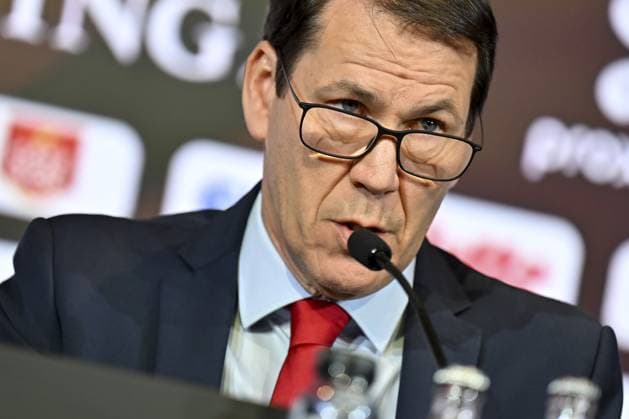 Belgium s head coach Rudi Garcia pictured during a press conference, PK, Pressekonferenz of Belgian national soccer team Red Devils to announce the selection for the 2026 FIFA World Cup, WM, Weltmeisterschaft, Fussball at the Proximus Basecamp in Tubize, on Friday 15 May 2026. The 2026 FIFA World Cup will take place in the United States, Mexico, and Canada from 11 06 to 19 07. EMILExWINDAL  x173961288x