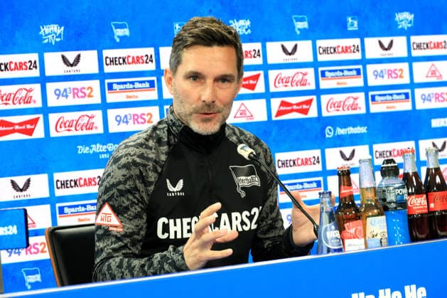 DEU, DFL, 2 FBL Hertha BSC, PK, 15 05 2026, Sportforum, Berlin, DEU, DFL, 2 FBL Hertha BSC, PK, im Bild Cheftrainer Stefan Leitl Hertha BSC Berlin DFL regulations prohibit any use of Photographs as image sequences and or quasi video nordphotoxGmbHx xEngler nph00076