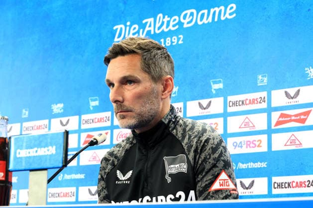 DEU, DFL, 2 FBL Hertha BSC, PK, 15 05 2026, Sportforum, Berlin, DEU, DFL, 2 FBL Hertha BSC, PK, im Bild Cheftrainer Stefan Leitl Hertha BSC Berlin DFL regulations prohibit any use of Photographs as image sequences and or quasi video nordphotoxGmbHx xEngler nph00076