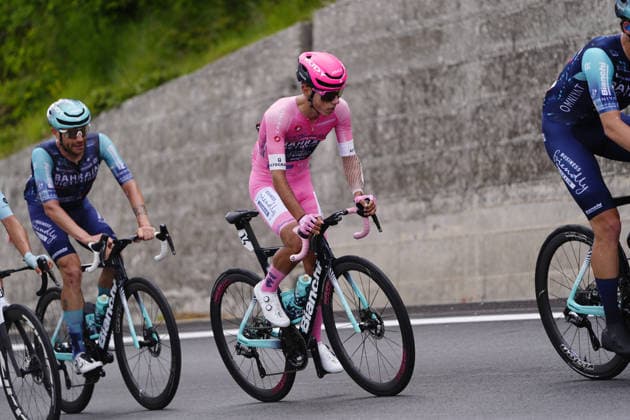 Portugal™s Afonso Oliveira Eulalio of Bahrain Victorious pink jersey during Stage 7 of the Giro d™Italia from Formia to Blockhaus, Italy. Friday May 15, 2026.  Copyright: xFabioxFerrarix xLaPressex