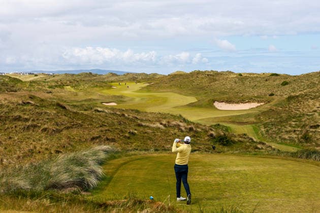 REPRO FREE *PRESS RELEASE NO REPRODUCTION FEE* EDITORIAL USE ONLY North of Ireland Men s Amateur Open, Royal Portrush Golf Club, Portrush 15 5 2026 Robbie Cannon tees off on the 7th hole Robbie Cannon tees off on the 7th hole 15 5 2026  Copyright: x INPHO NickxElliottx NE1L8627