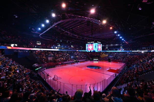 BCF Arena in Fribourg, Switzerland, before the IIHF World Championship, WM, Weltmeisterschaft Group B match Canada vs Sweden on May 15, 2026. (CTKxPhoto RadekxPetrasek) CTKPhotoP2026051506110  CTKPhotoP2026051506110