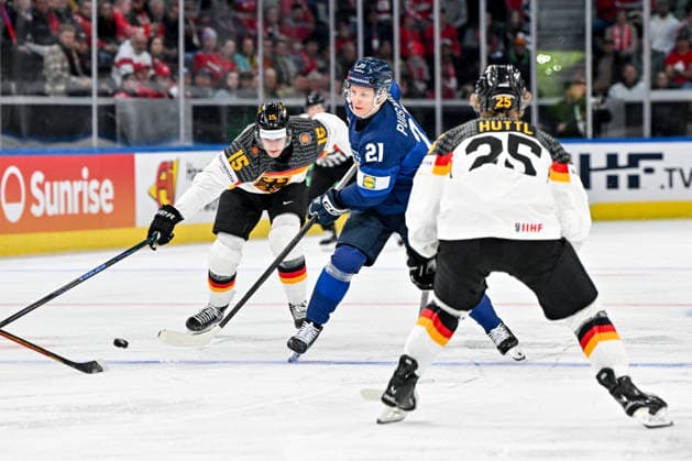 ZURICH, SWITZERLAND MAY 15 Patrik Puistola of Finland in action during the 2026 IIHF Ice Hockey World Championship Switzerland game between Finland and Germany at Swiss Life Arena on May 15, 2026 in Zurich, Zurich Zurich Swiss Life Arena Zurich Switzerland Copyright: xJustPictures.ch AndreaxBrancax jp-en-EuSpIm-JP7_ANB_Fin_Ger_15052026_8109